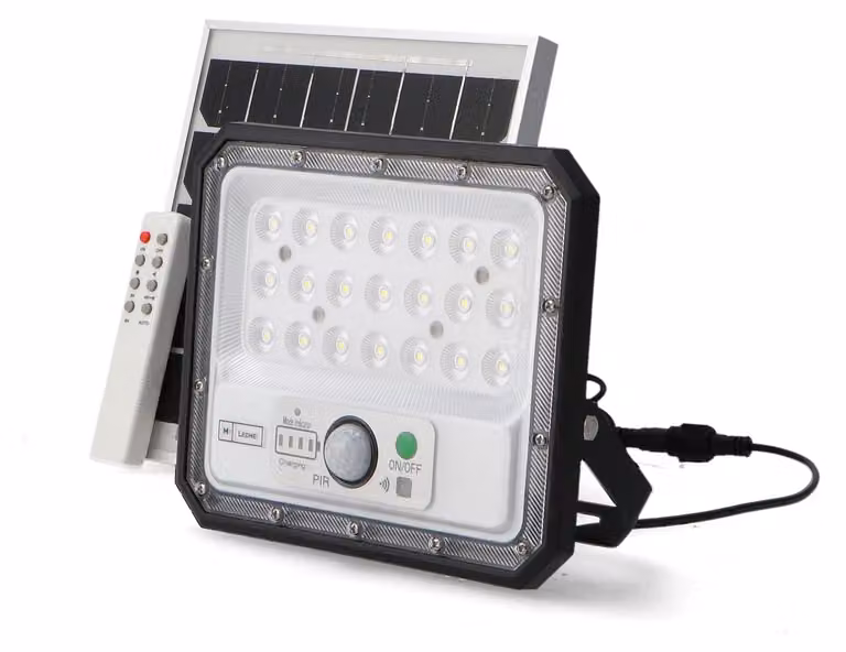 Faretto solare a LED, 50 W, luce bianca fredda (6000 K), grado di protezione IP65, con sensore