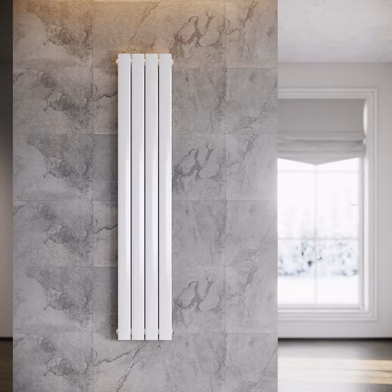 SONNI - Radiatore a pannello verticale, design moderno, a due strati, colore bianco, dimensioni 1600x311 mm, senza resistenza riscaldante