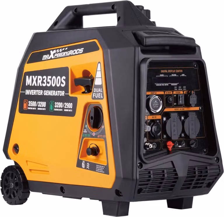 Generatore di corrente inverter a gas e benzina, con una potenza di 3500W e display digitale