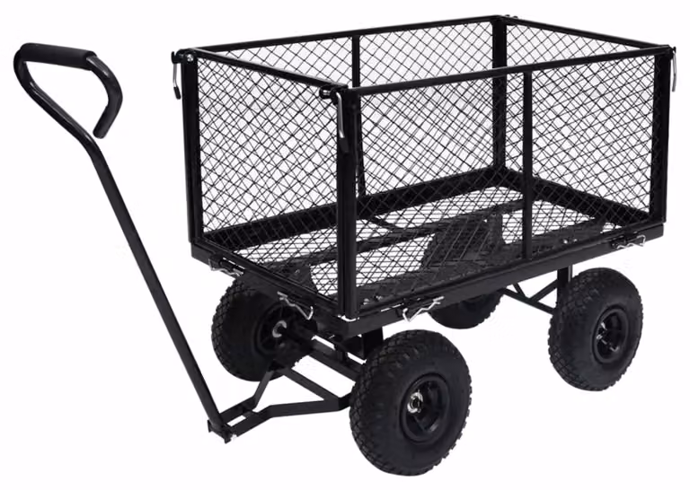 Carrello da giardino Bolderkar - Nero, portata 350 kg - Struttura in acciaio - Ideale per giardinaggio e trasporto