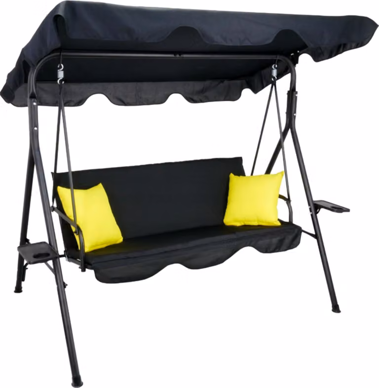 Aga Altalena da giardino 170x118x153 cm Nera