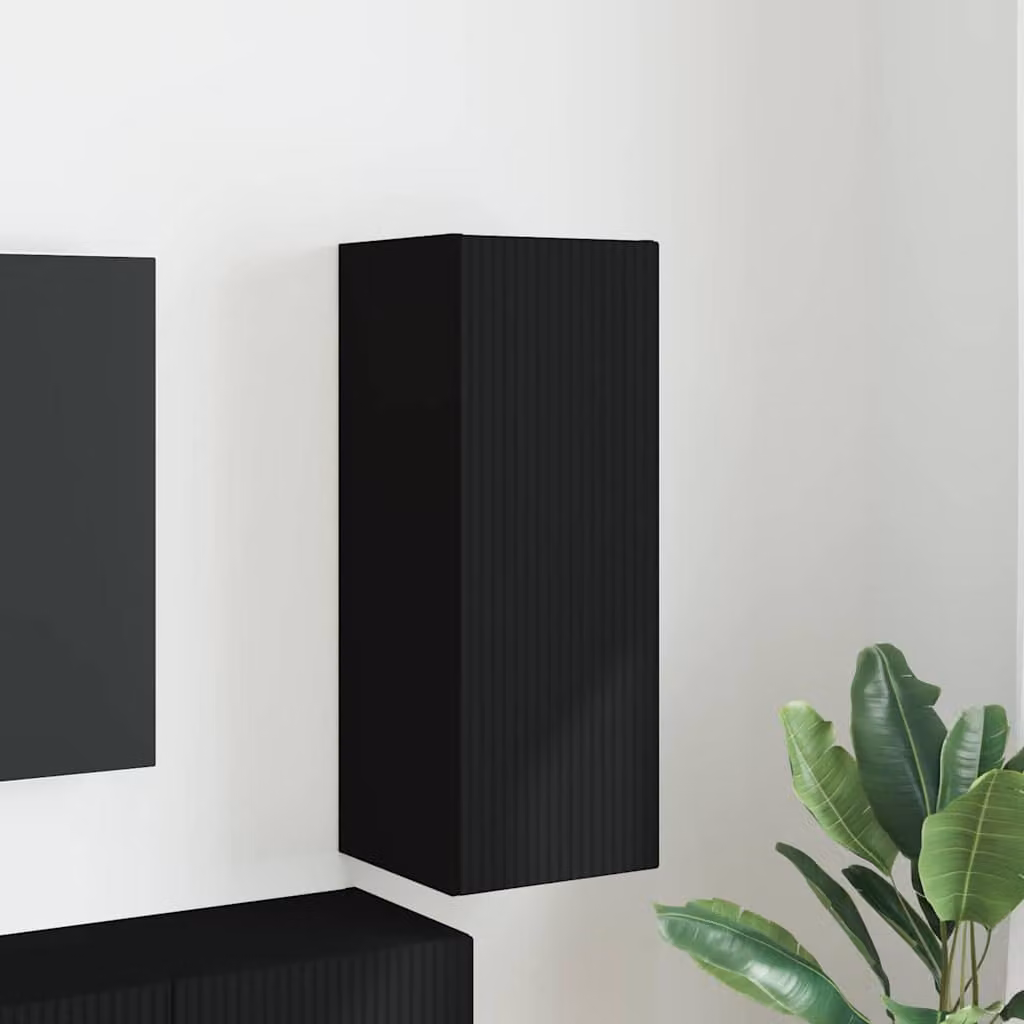 Mobile TV da parete vidaXL in MDF Nero Moderno L: 30 cm, P: 31 cm, H: 80 cm