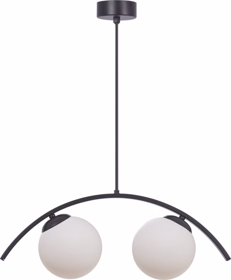 Lampada a sospensione WAVE in vetro bianco e nero, 2xE14x8W, metallo, dimensioni: 95x50x14 cm, IP20, Zuma Line