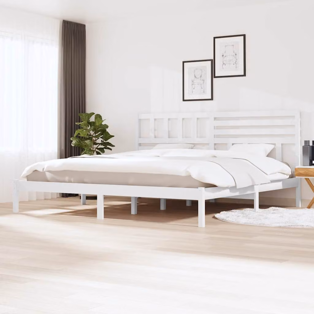Giroletto vidaXL in legno massello di pino bianco con doghe fisse L/P: 200 x 200 cm