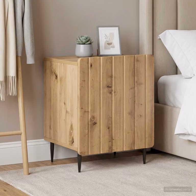 Set di 2 Armadi da Notte vidaXL in Rovere Marrone, L 43 cm x P 34,5 cm x H 52 cm