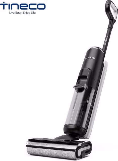 Pulitore di pavimenti umido e asciutto Tineco S6 senza fili con filtro HEPA e funzione di autopulizia con acqua calda, Nero
