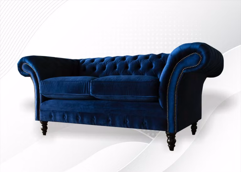 Zweisitzer Couch Polster Sofa 2 Sitz Textil Couchen Stoff Luxus Chesterfield