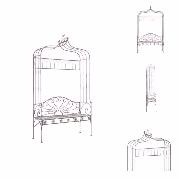 vidaXL Panchina da giardino 122 cm in ferro marrone antico - Panchine da giardino