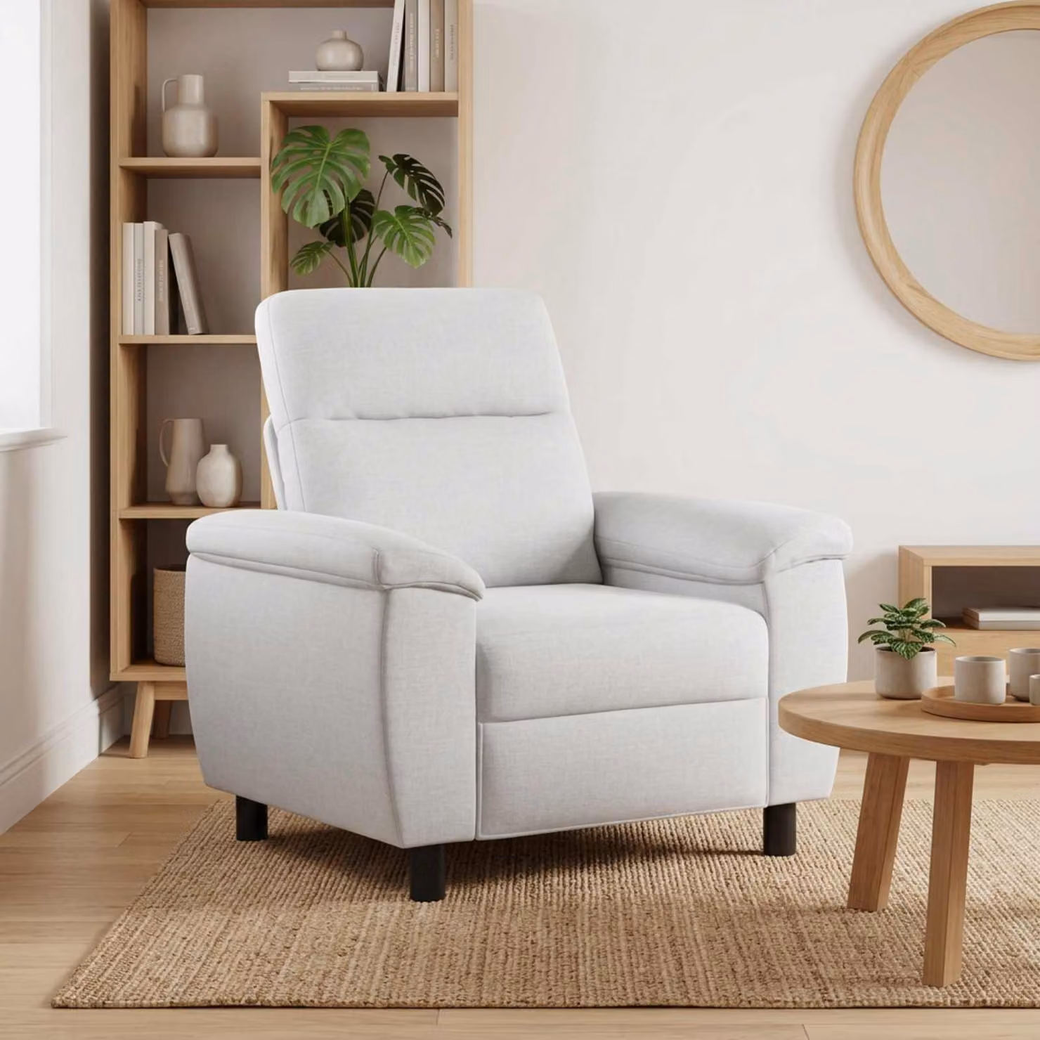 Divano moderno vidaXL in tessuto bianco per il tuo soggiorno L/P/H: 95 x 90 x 95 cm