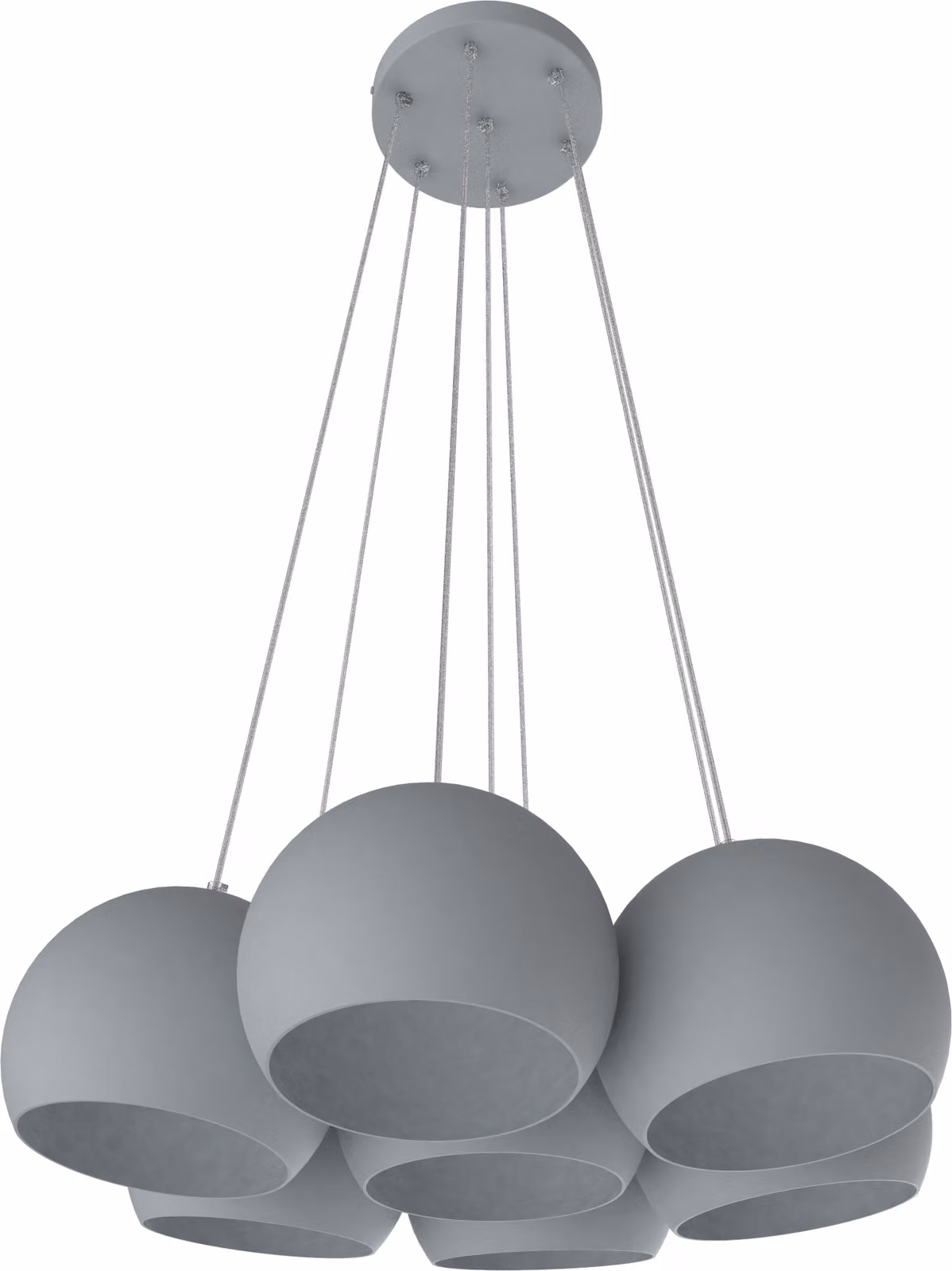 Lampada a sospensione JOE, 7XE27, max. 42 W, metallo, grigio, diametro 25 cm