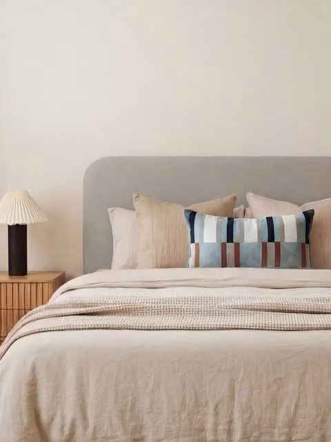 Testiera imbottita Coline Kenay Home grigio 180 cm