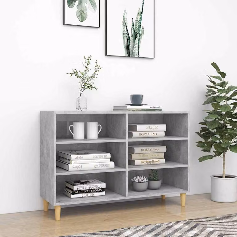 Credenza vidaXL in stile scandinavo Grigio Cemento, L 103,5 x P 35 x H 70 cm, in legno multistrato e MDF