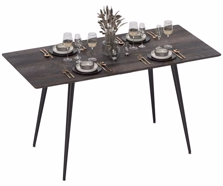 HOMCOM Tavolo da pranzo allungabile 120/160 x 75 cm per 6-8 persone, grigio