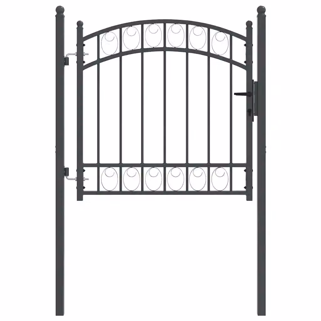 Cancello singolo a battente vidaXL in acciaio antracite L: 104 cm, H: 86 cm – 2