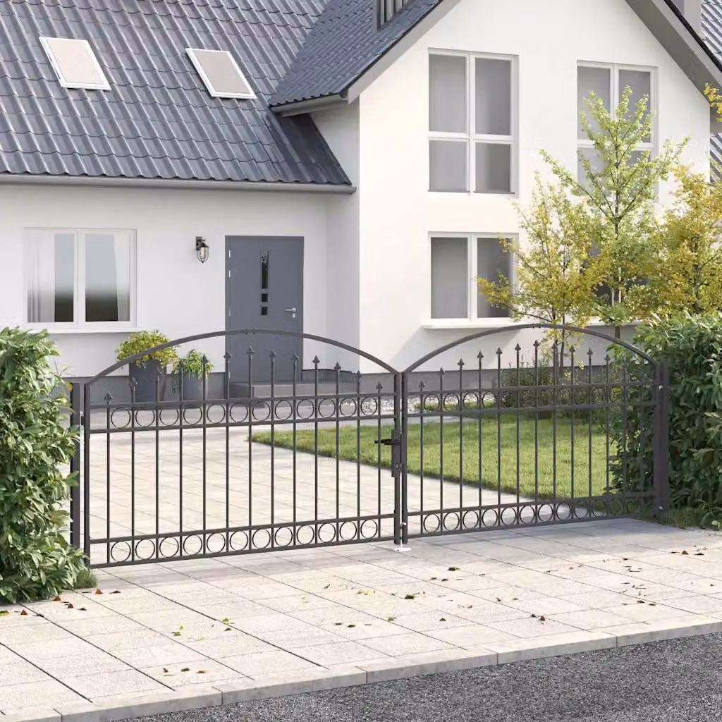 Cancello doppio per recinzione vidaXL ASSEN in acciaio antracite L: 401 cm, H: 175,5 cm