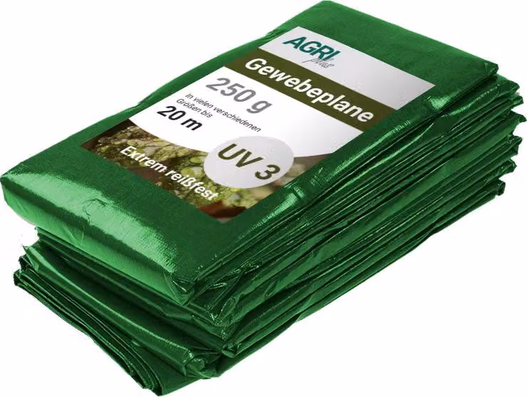AGRIplus 17234061 Telo in tessuto AGRIplus con occhielli, 4 x 6 m, verde, 250 g/m²