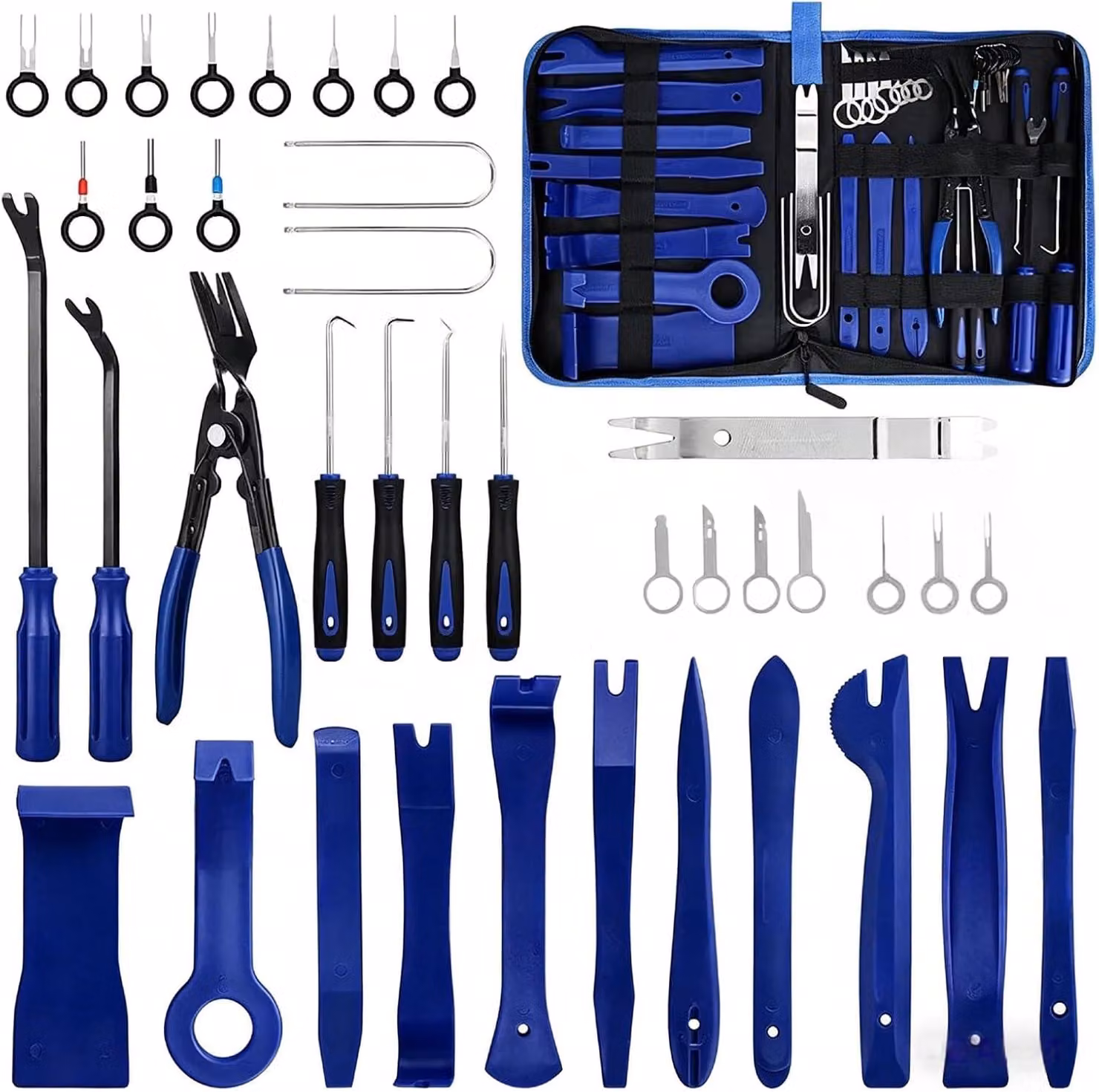 Kit di strumenti per la rimozione di rivestimenti auto, 38 pezzi, in ABS blu, per cruscotti