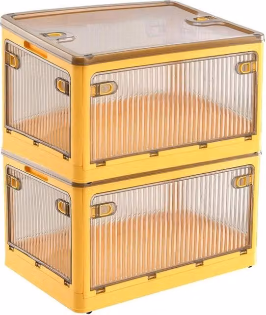 Cassa di stoccaggio in plastica 28L con ruote - cassa di stoccaggio organizzatore giocattoli - giallo