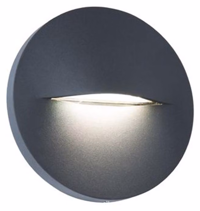 Segnapasso Tondo Moderno Open Alluminio Grafite 3W Led 4000K
