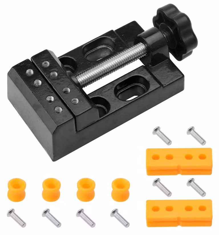 Morsa da banco piccola da 57 mm, mini-morsa, morsetto da tavolo, ideale per gioielli e lavori artigianali