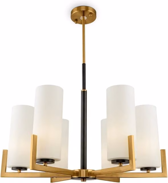 Lampadario ottone tubi vetro Fortano Maytoni MOD089PL-06BS