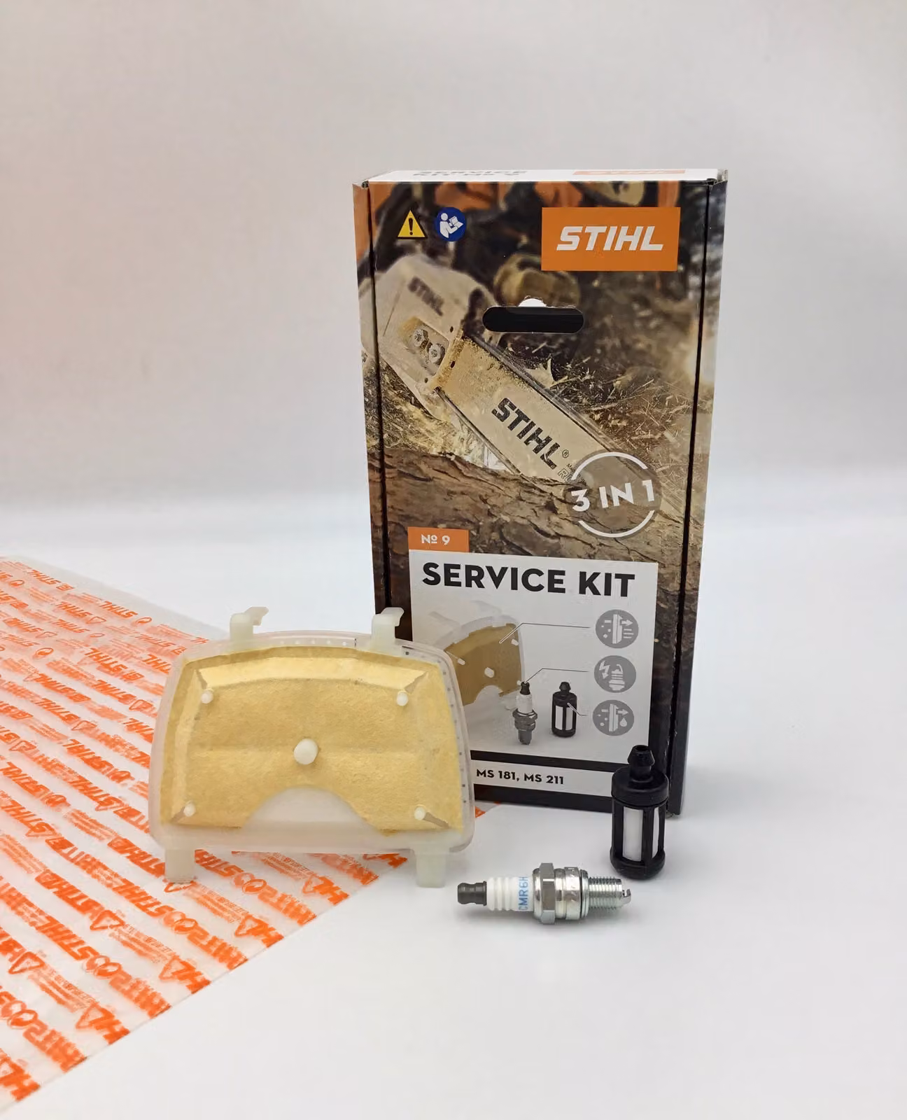 Kit di manutenzione STIHL 9 MS 171, MS 181, MS 211 11390074100 Filtro, Zündkerze