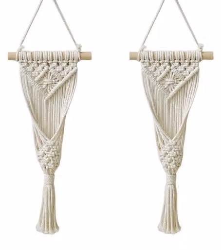 Tessuto da parete - Set di 2 - Boho Home Decor - Arte da parete chic - Fatto a mano - Camera da letto - Soggiorno - Appartamento in campagna - Dormitorio