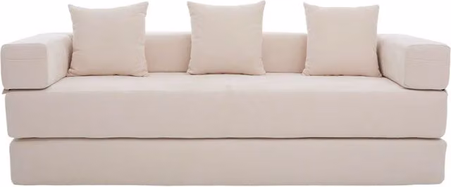 Divano modulare in chenille morbido con tasche laterali e base antiscivolo, 198x79x60 cm, color grigio