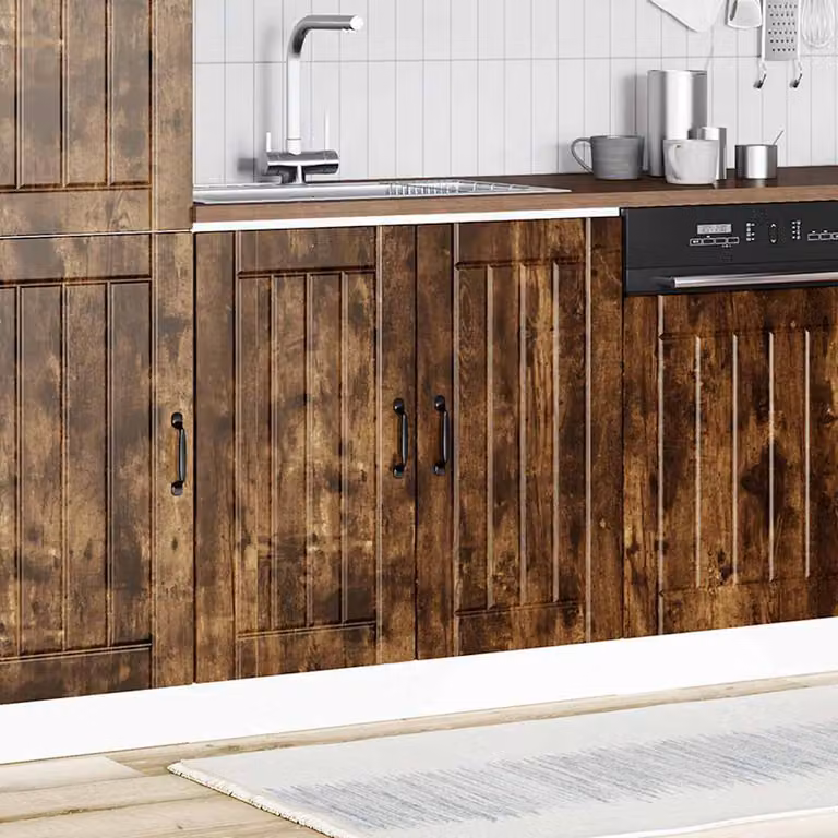 Mobile Base Lavello Lucca Rovere Fumo in Legno Multistrato