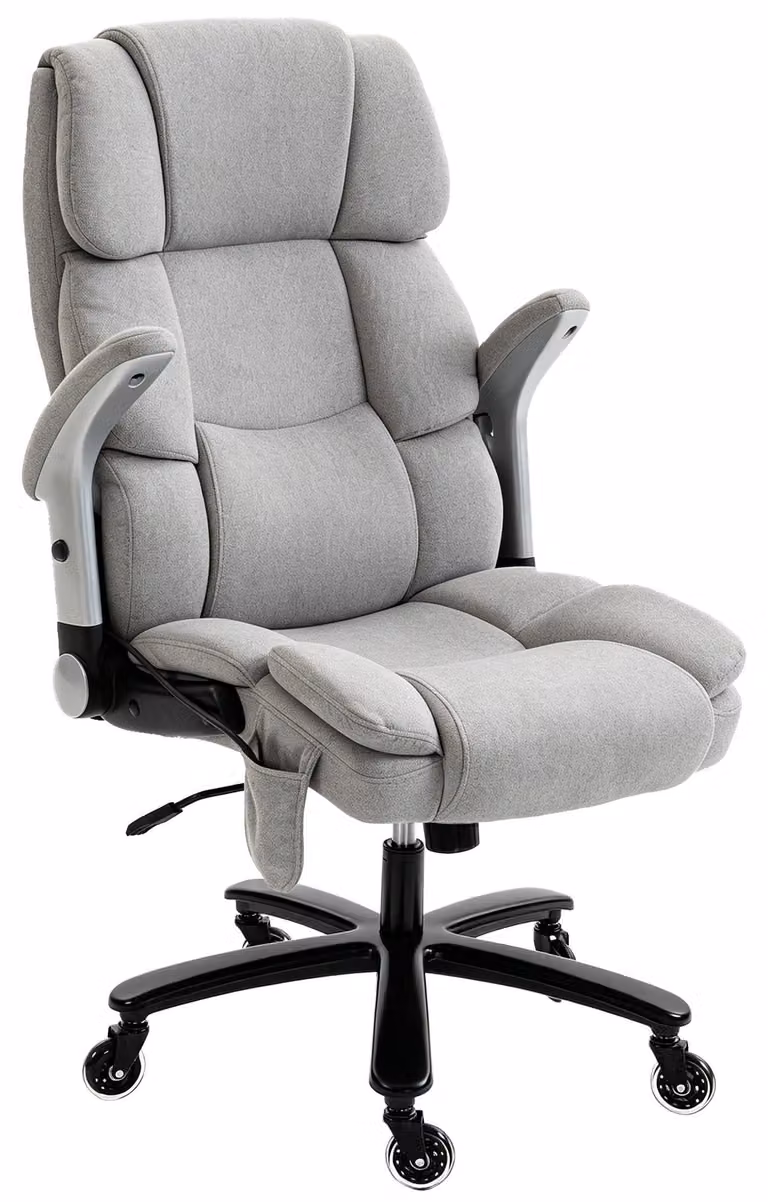 Sedia da ufficio HOMCOM, ergonomica, con braccioli pieghevoli e supporto lombare