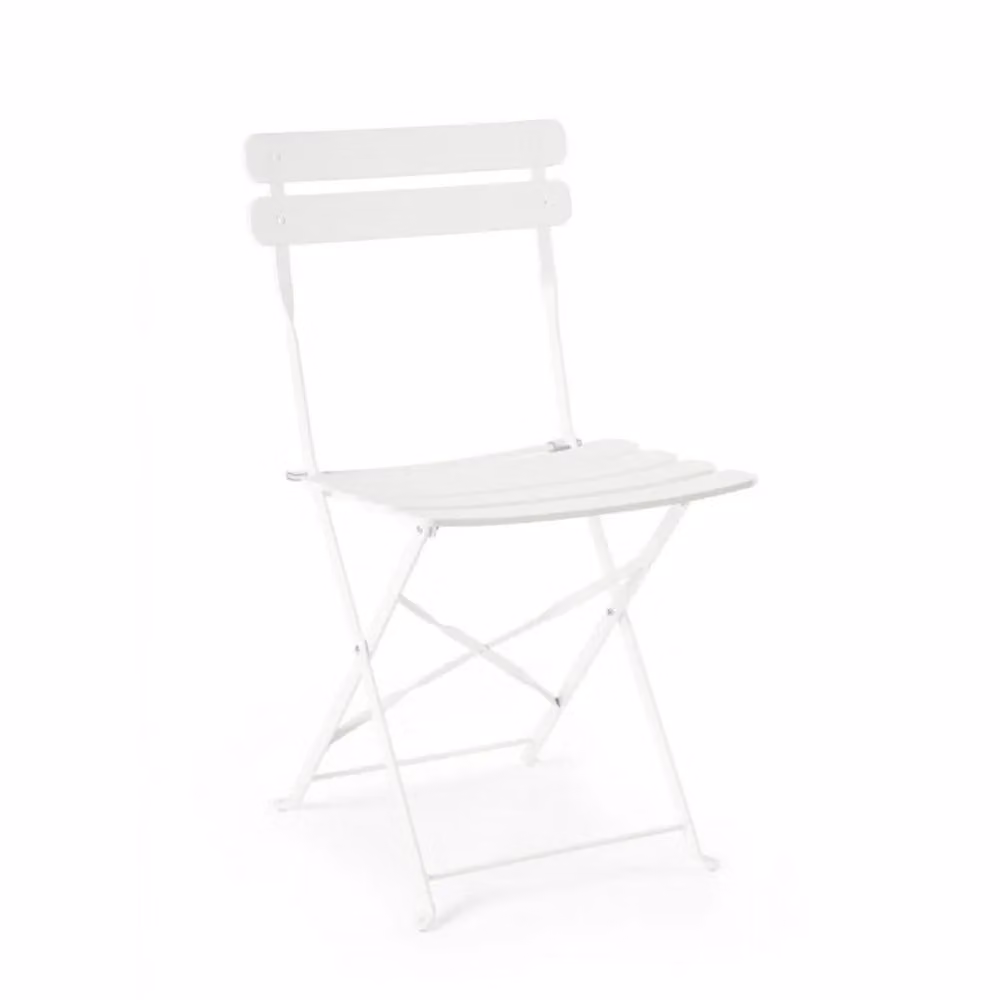 Set di sedie YASMIN in acciaio bianco, pieghevole