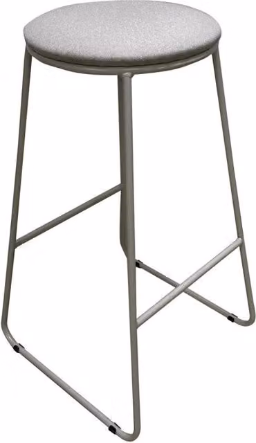 Set di 6 Sgabelli Colby Seduta Rotonda In Tessuto Beige/gambe Beige 32x32x71