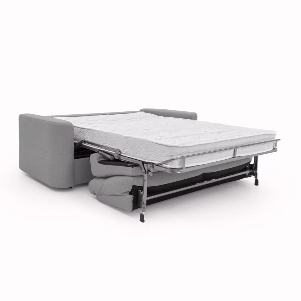 Divano letto Cupido Divani.Store in tessuto grigio con schienale alto e struttura imbottita L: 202 cm, P: 18 cm, H: 197 cm (materasso 140x190 cm) – 2
