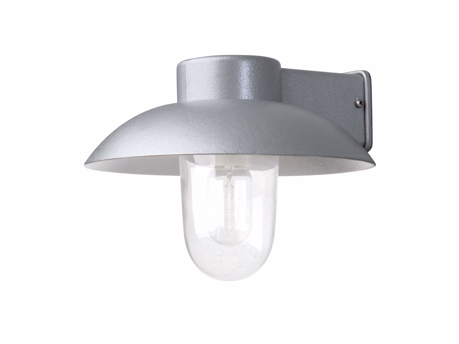 Applique Konstsmide Mani in alluminio laccato argento con vetro trasparente
