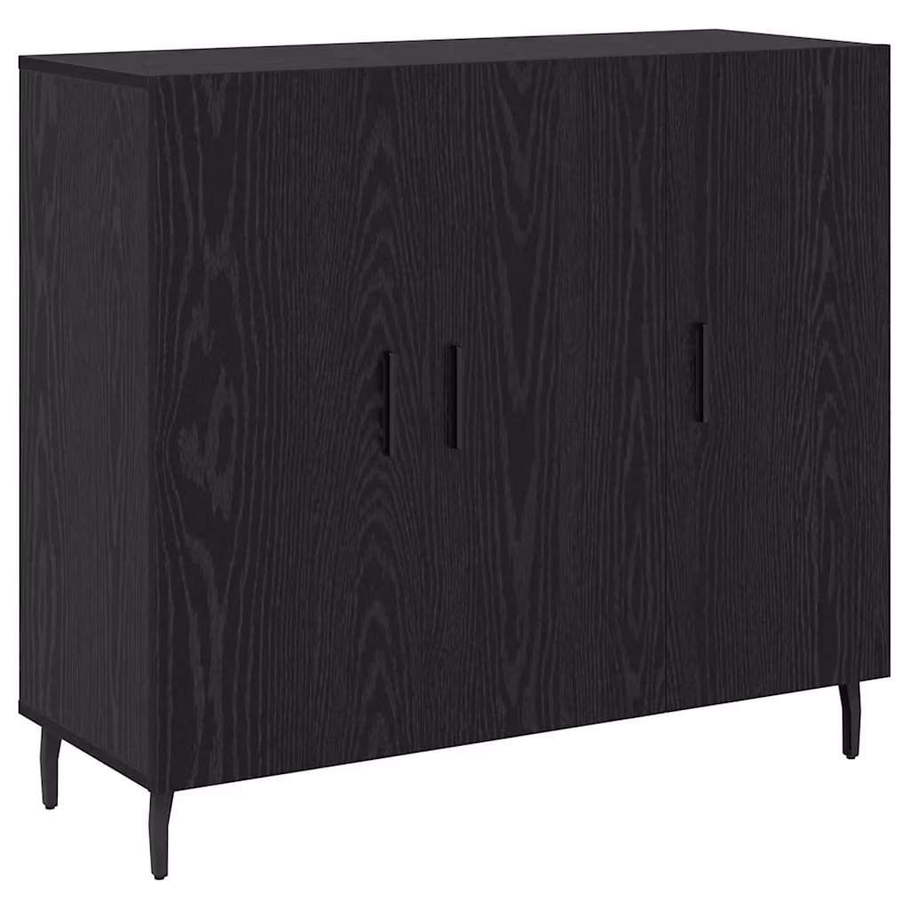 Credenza Buffet Moderna vidaXL in Rovere e Nero, L 90 x P 34 x H 80 cm – 2
