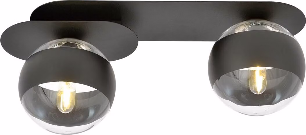 Lampada da soffitto Emibig 2xE14 40W PLAZA 2 NERO/RIGHE 1121/2