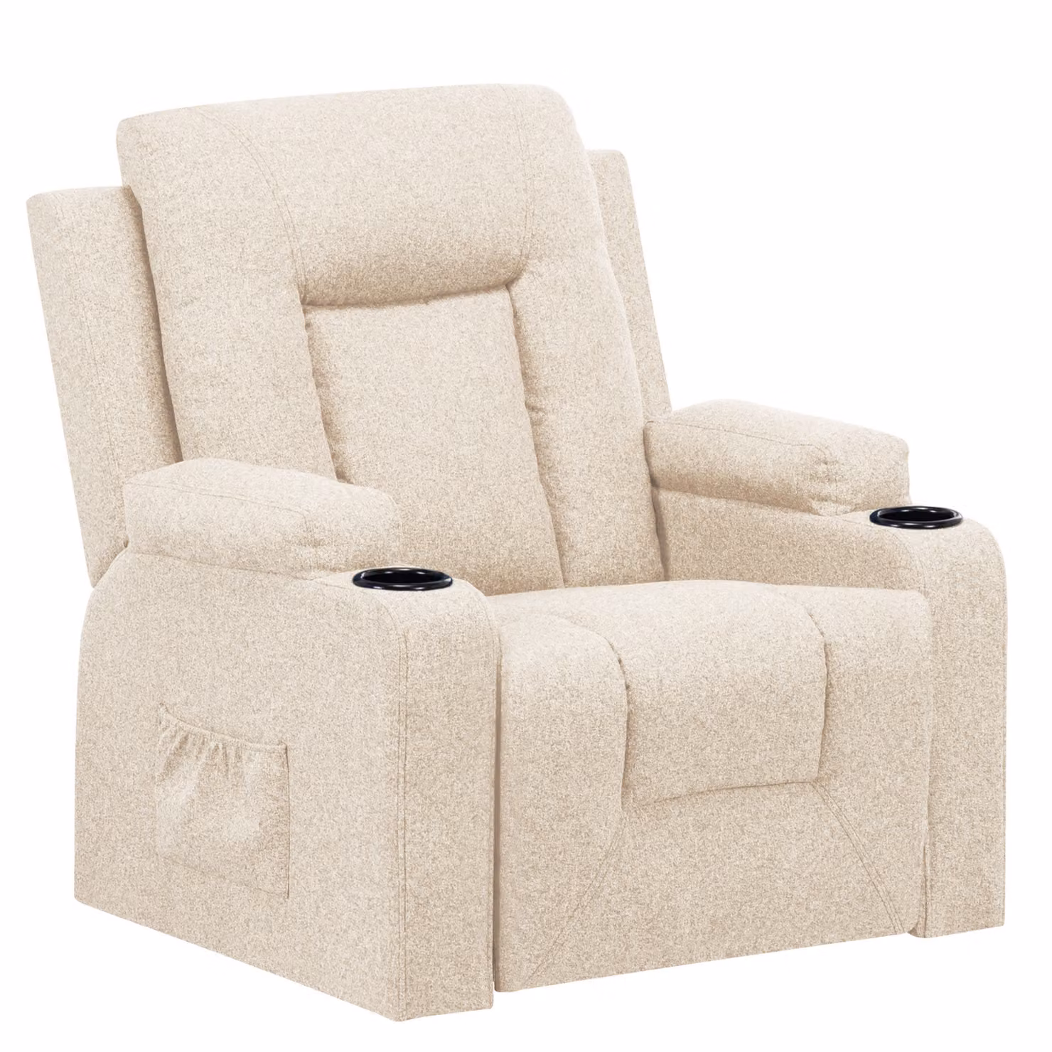 COMHOMA poltrona reclinabile Poltrona TV in tessuto con funzione reclinabile Poltrona TV regolabile, Poltrona reclinabile, tessuto beige