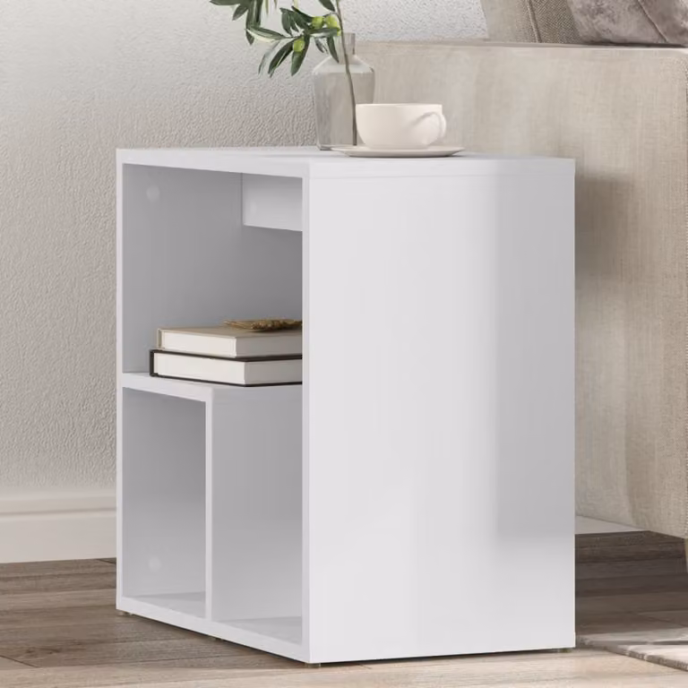 Set di 2 tavolini moderni vidaXL in legno multistrato bianchi L/P/H: 50 x 30 x 50 cm