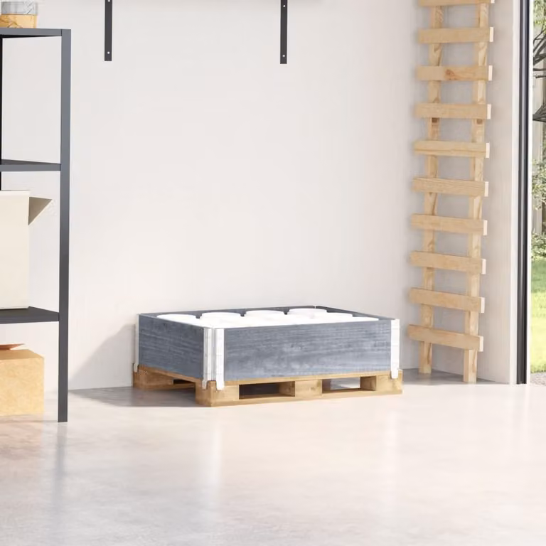 Pannello da parete per pallet vidaXL in legno massello di pino, Grigio, 80 x 60 cm