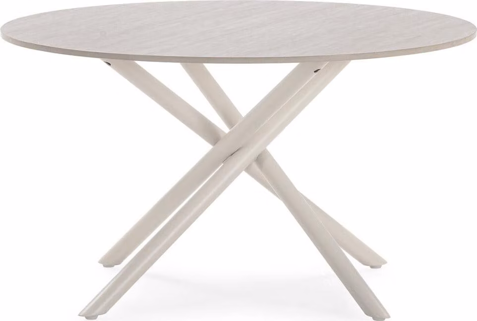 Calicosy - Tavolino basso rotondo con effetto travertino Ø 80 cm - YSIA