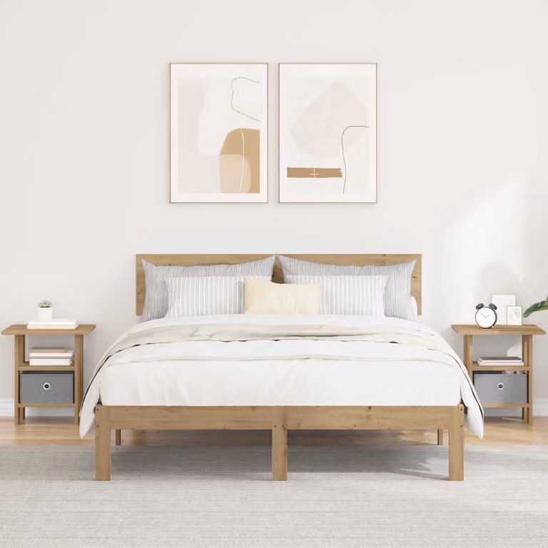 Set di 2 comodini vidaXL in stile moderno color rovere, L 41 cm x P 40 cm x H 45 cm