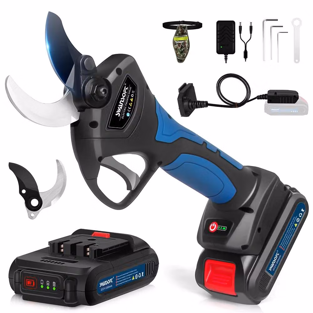 Potatore elettrico, diametro di taglio di 40 mm, potenza di 1050 W, modello 8605 con lama, due batterie