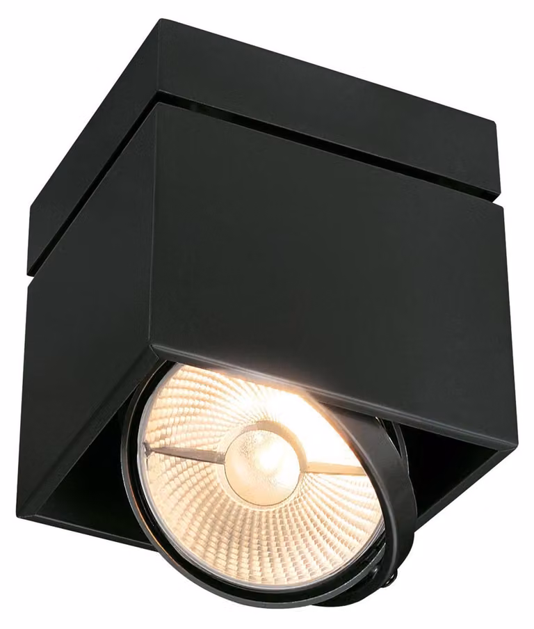Kardamod QPAR111 Plafoniera da incasso angolare nera a 1 luce