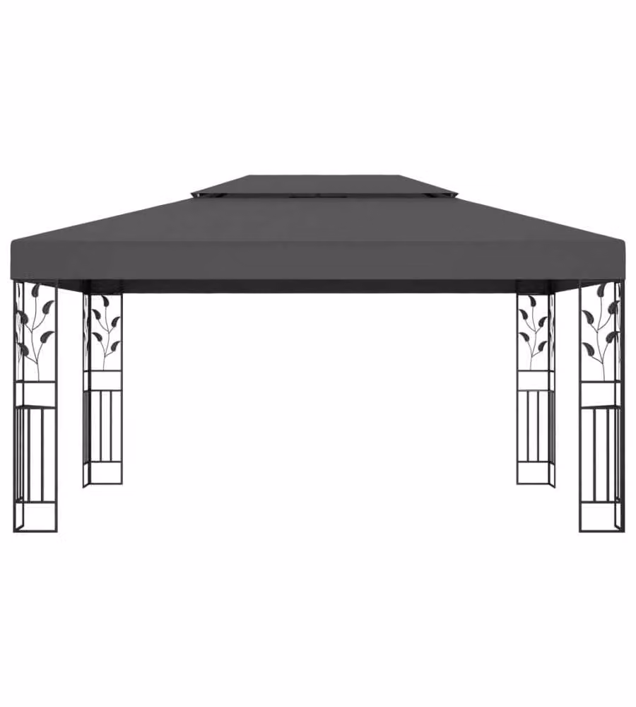 Gazebo con Tetto Doppio 3x4 m Antracite