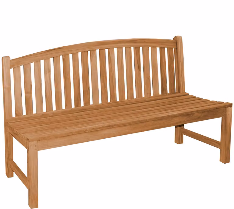 Teakholz Bank Bari 150cm Massivholz Wetterfest