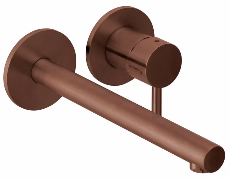 Herzbach DESIGN iX PVD Miscelatore da lavabo a parete, set di colori 240 mm, Copper Steel