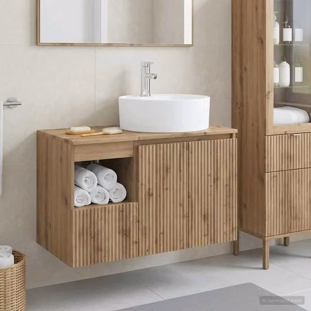 Set di mobili per il bagno 2 pz Rovere Artigianale 3404083