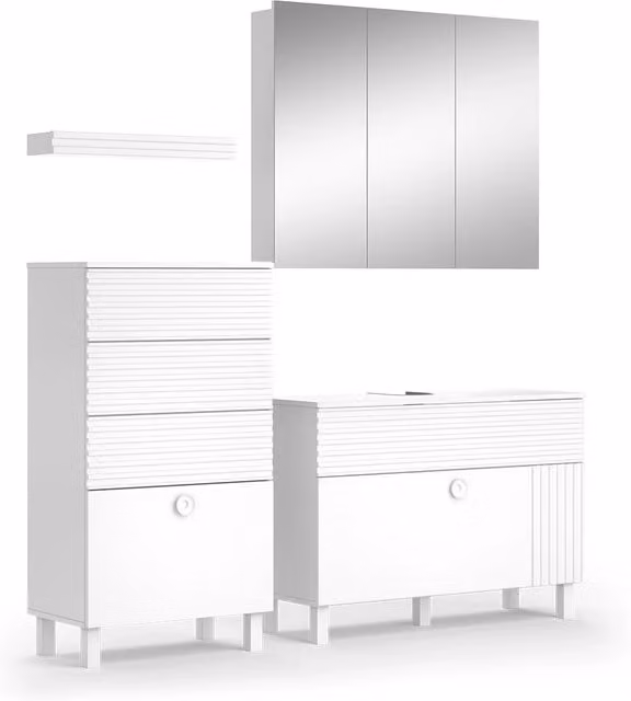 Set di mobili da bagno Sola Bianco 4 pezzi Vicco