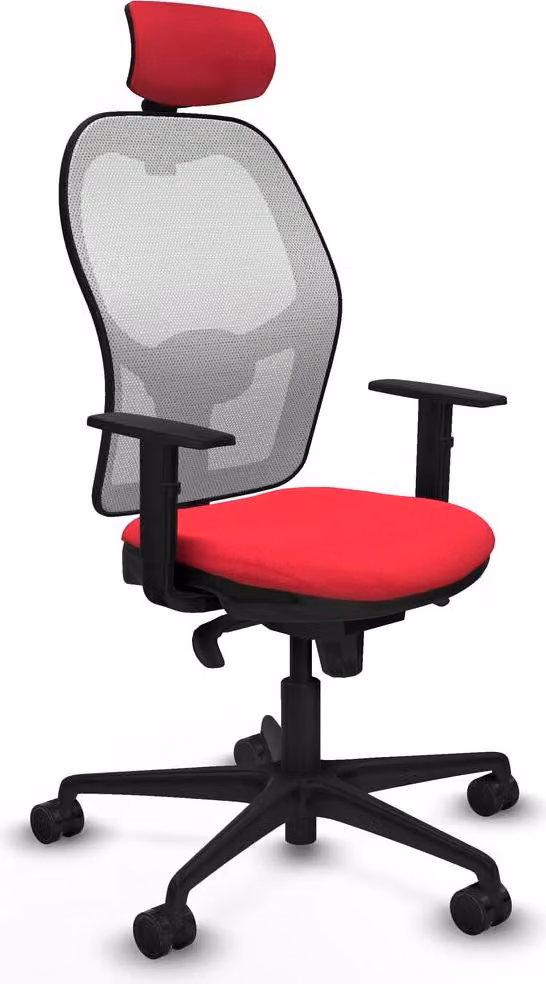 Sedia da ufficio con poggiatesta Piqueras y Crespo 1D036N2 Rosso