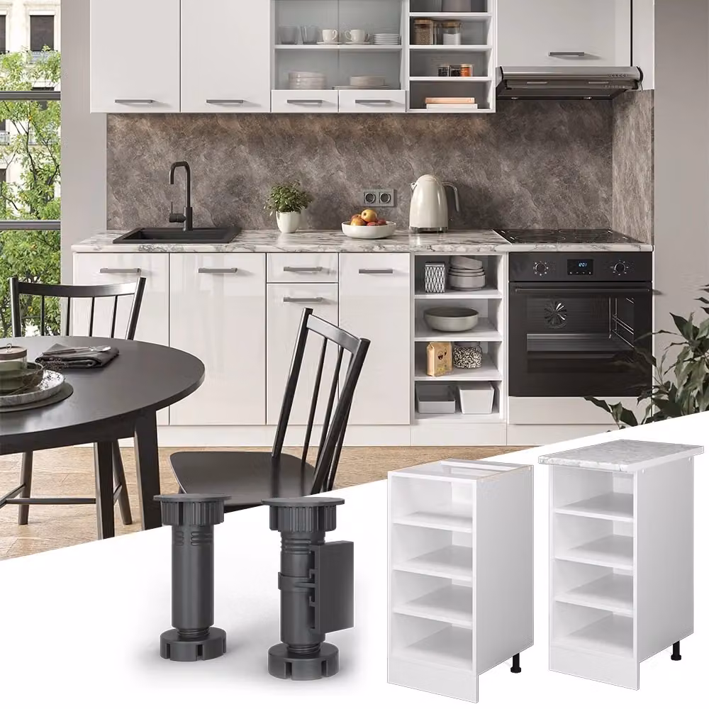 Scaffale da cucina moderno Vicco bianco con ripiani regolabili in MDF – 2